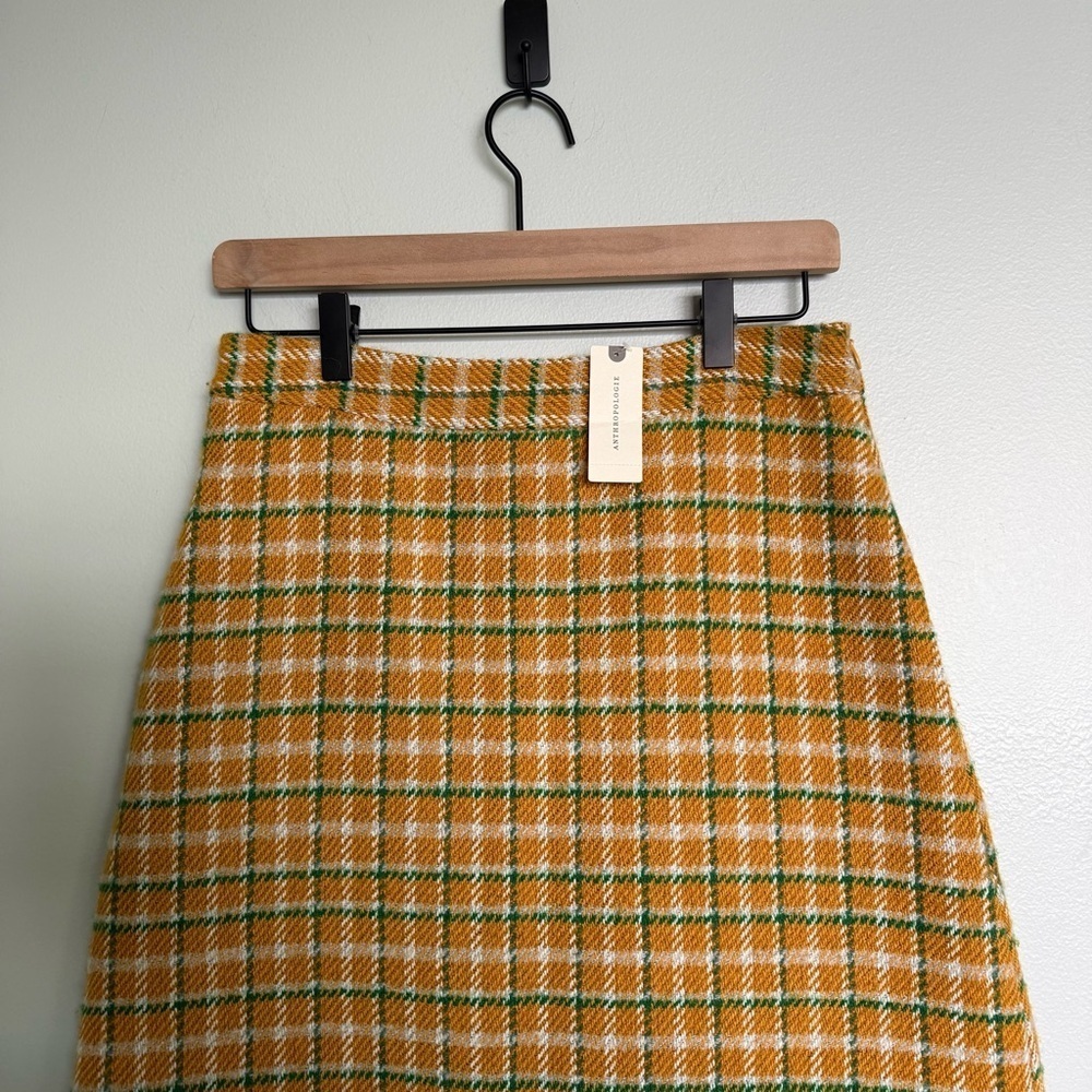 Anthropologie English Factory Yellow Plaid Skirt - Picture 5 of 9